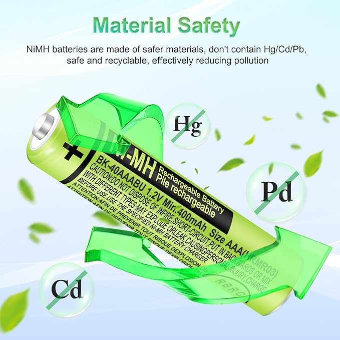 4 Pack BK-40AAABU Ni-MH AAA Rechargeable Battery for Panasonic,1.2v 400mah Rechargeable AAA Batteries Panasonic Cordless Phones, Electronics,Remote Controls