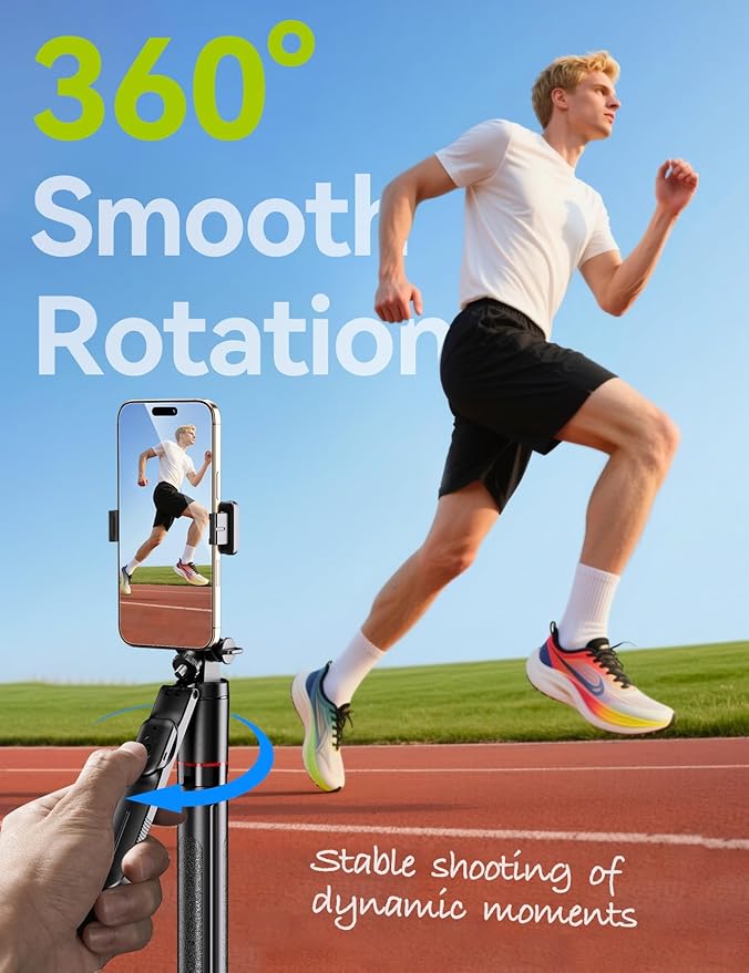 Takerers 67" Cell Phone Tripod Stand & Selfie Stick with Wireless Remote, All in One Multifunctional Selfie Stick Tripod for iPhone Android Action Camera GoPro Insta360 DJI OSMO Pocket 3 Accessories