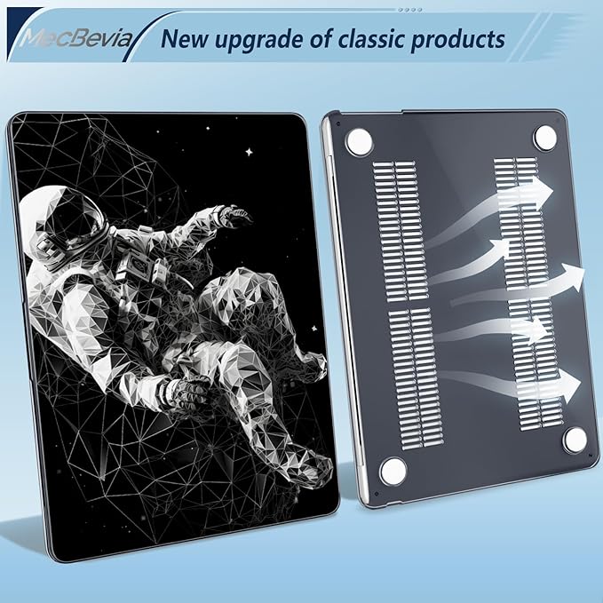 Compatible with MacBook Air 13.6 inch Case, M4 A3240/M3 A3113/M2 A2681 (Released 2025 to 2022), Hard Shell, Keyboard Cover, Screen Protector, Webcam Cover & Type-C Adapter, Astronaut