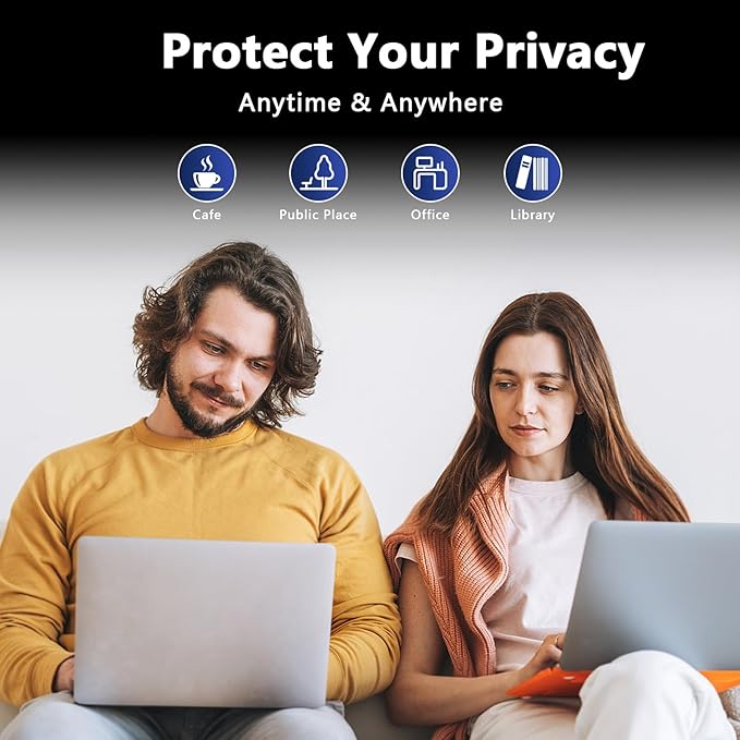 360° Magnetic Privacy Screen Protector for MacBook Air 13 (2018-2021, M1) & MacBook Pro 13 (2016-2022, M1/M2), Removable Anti-Glare 4-Way Privacy Film 13.3 Inch Privacy Filter Privacy Screen