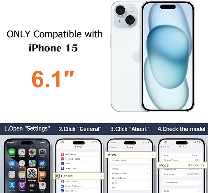 Designed for iPhone 15 Case Compatible with Magsafe Cover Camera Lens Protector Military Grade Protection Shockproof Soft TPU Slim Magnetic Phone Case for iPhone 15 Black