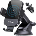 CHGeek Wireless Car Charger, 15W Fast Charging Auto Clamping Car Charger Phone Mount Phone Holder fit for iPhone 16 15 14 13 12 Pro Max 11 XR XS, Samsung Galaxy S24 Ultra S23 S22 S21, S20, S10+, Black