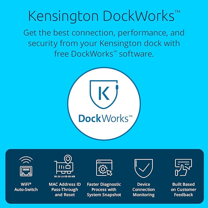 Kensington Triple Display USB-C Docking Station with 100W PD for Dell, HP, Lenovo, Acer, ASUS, Razer, Surface (Black)