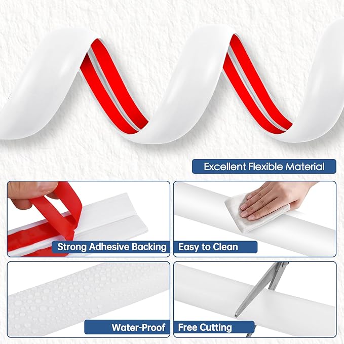 Floor Cord Cover for Wires on Floor Self Adhesive Cord Hider Floor Cable Management Wire Covers for Cords Protector Prevent Cable Trips Cord Cavity W 0.47" x H 0.27", White, 3.3Ft