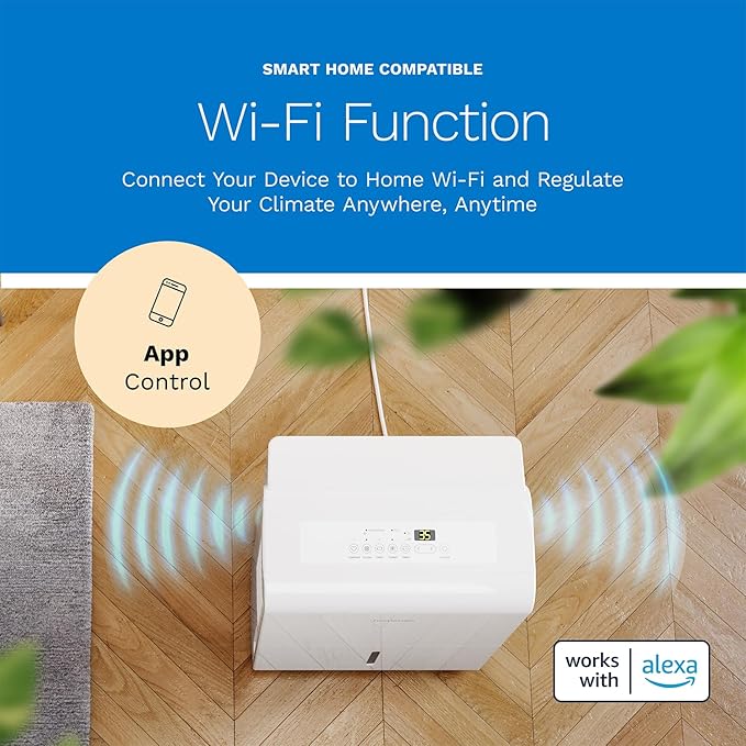 hOmeLabs 50 Pint Wi-Fi Dehumidifier for up to 7,000 Sq Ft Rooms (MAX 120 Pint at 95°F, 90% RH) – Powerful Humidity Control for Large Rooms and Basements
