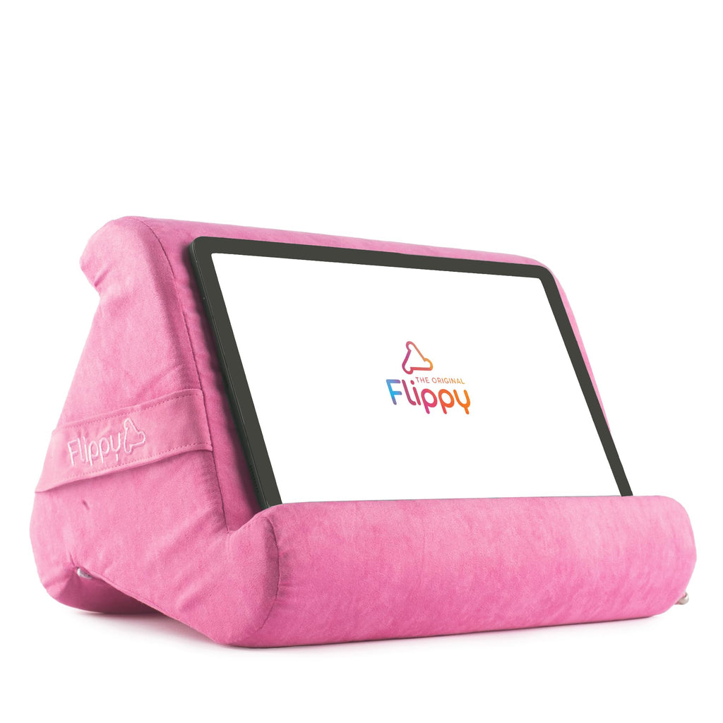 Flippy Original Tablet Pillow Stand & iPad Holder, Gift for Book Lovers & Readers, Multi-Angle Stand with Storage for Lap, Desk & Bed, Compatible with Kindle, Fire, iPad & Samsung, in the Pink Baby