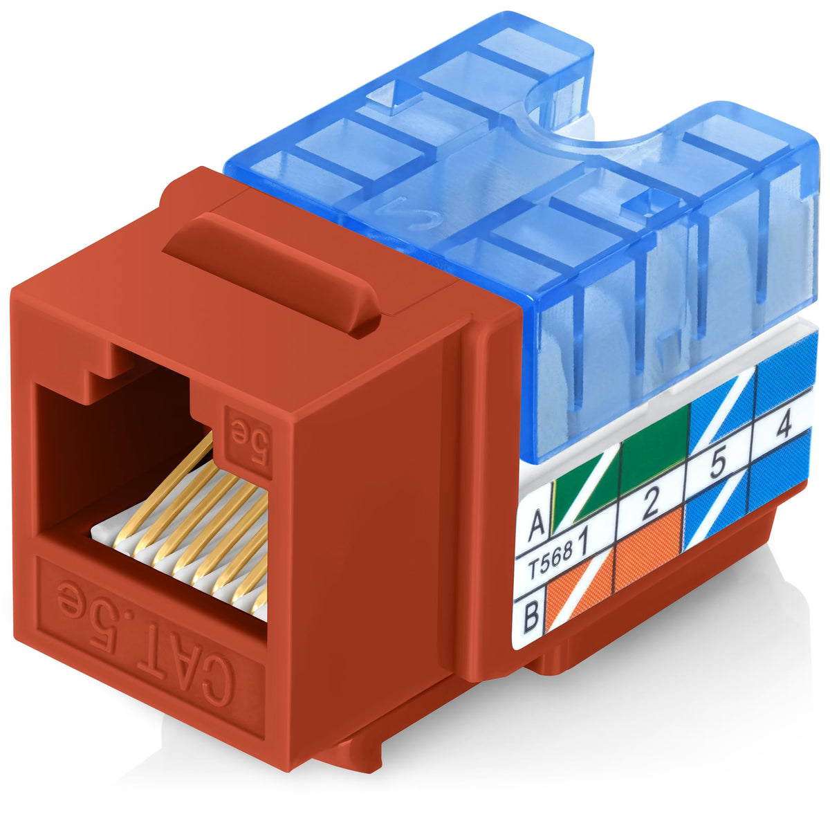 Everest 90 Degree RJ45 Cat6A Keystone Jacks Slim Profile 20-Pack Yellow