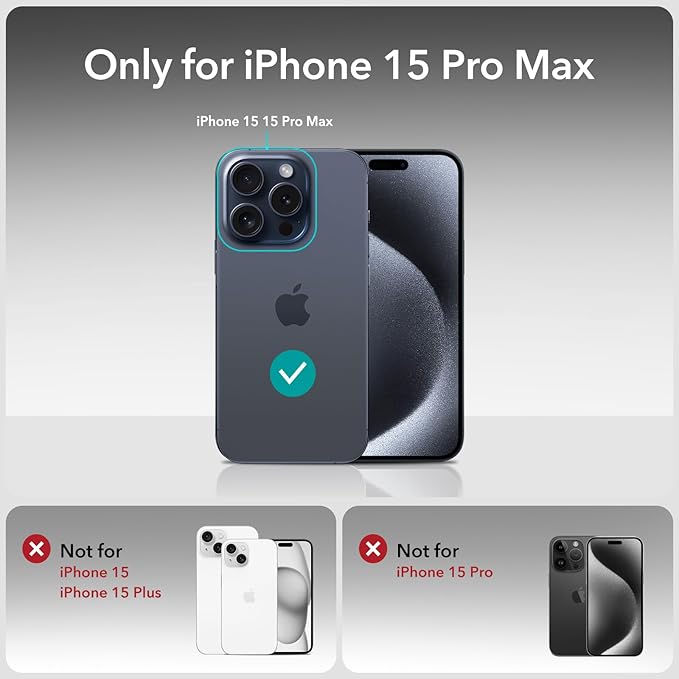 ESR 3+1 Pack for iPhone 15 Pro Max Screen Protector, 3 Black Edge Tempered-Glass Film and 1 Set Camera Lens Protector, 2.5D Curved Edges, Full-Coverage Military-Grade Protection, Scratch Resistant