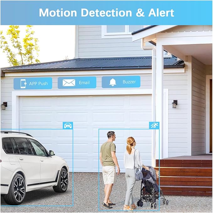 【130° Wide-Angle】 Outdoor Wireless Security Camera System, WiFi Video Surveillance Systems, Home Security Cameras DVR System
