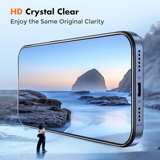 UNBREAKcable 3-Pack Screen Protector for iPhone 15 Pro Max, Double Shatterproof Tempered Glass [Easy Installation Frame] [HD Clear] [9H Hardness] [Full Coverage] for iPhone 6.7 inch