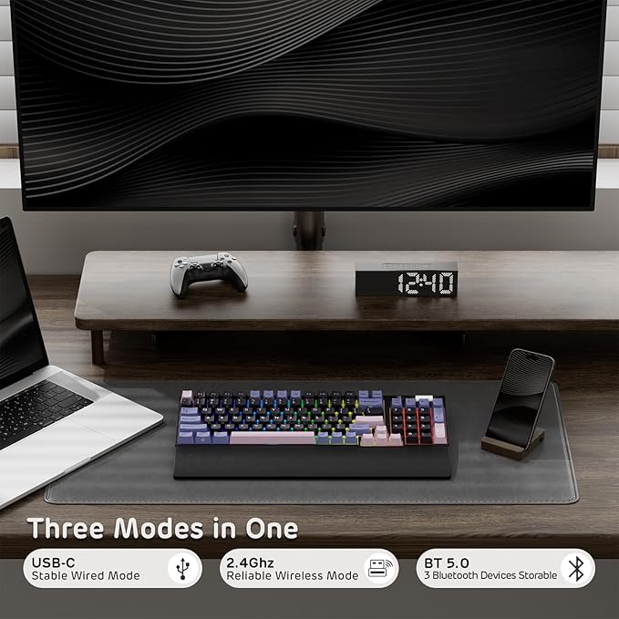 RK ROYAL KLUDGE RK96 RGB Wireless Mechanical Gaming Keyboard w/Wrist Rest