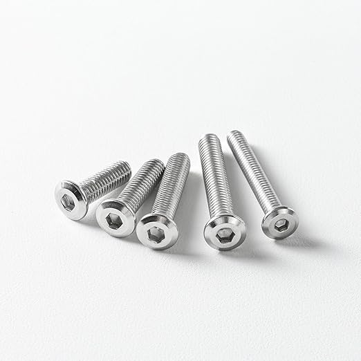 1/4-20 x 1/2" (50 Pack) Flat Head Hex Socket Cap Screws Bolts, 304 Stainless Steel 18-8, Hex Drive, Bright Finish, Fully Machine Thread