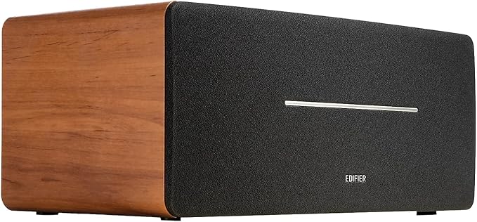 Edifier D12 Integrated Desktop Computer Speakers with Bluetooth 5.0, Wireless Stereo Tabletop Speaker 70 Watts RMS with Subwoofer Line Out, RCA, Aux Input for PC Monitor Laptop - Wooden Enclosure