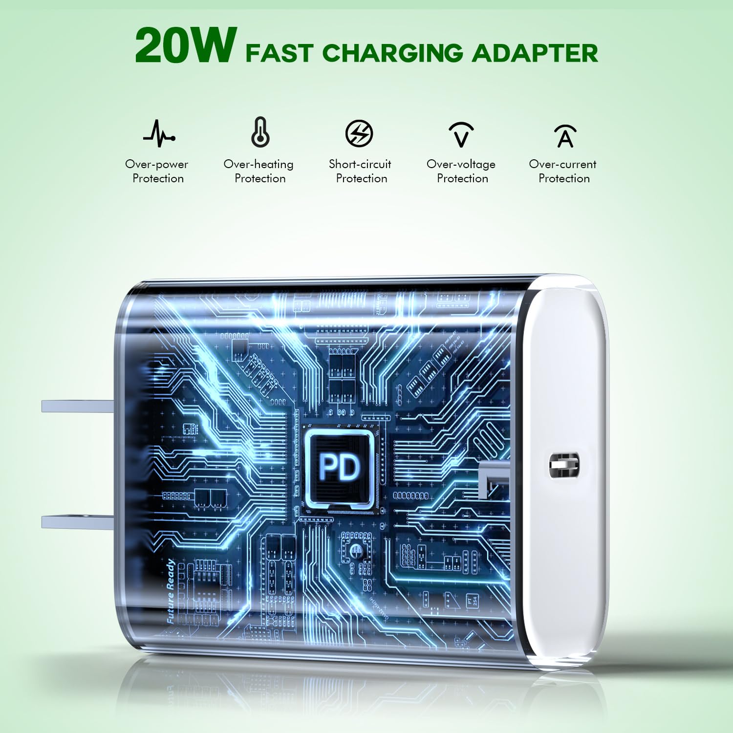 Retractable iPhone Charger Fast Charging,4 in 1 Retractable Wall Charger 45W Travel Essentials Multiport Plug Foldable Block Lightning &USB C Cables for iPhone 17Pro Max/16/15/14/13/12/11,iPad,AirPods
