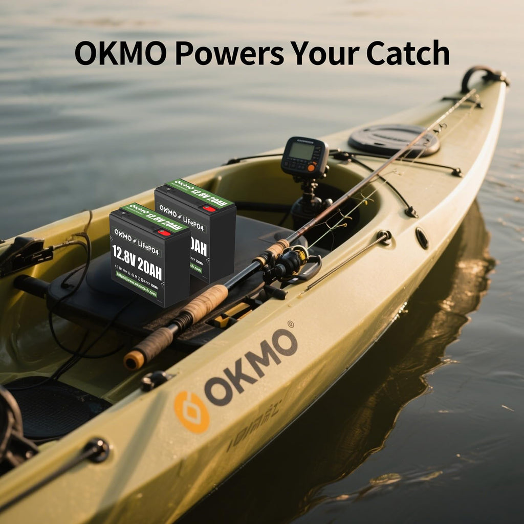 12V 20Ah Lithium LiFePO4 Battery, 4000+ Deep Cycles Rechargeable Battery for Kayak Fish Finder, Lighting, Back-up Power and Radio