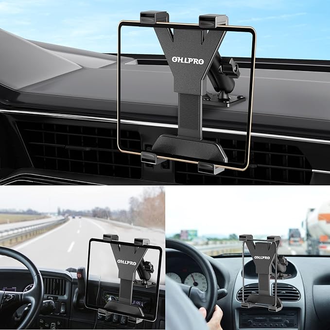 OHLPRO Tablet Holder for Truck, Heavy Duty Drill Base Tablet Car Mount for iPad, mini, Samsung Galaxy (7" - 11") for Dashboard, Desks, Tabletop, ipad Mount Great for Wall, Commercial Vehicles