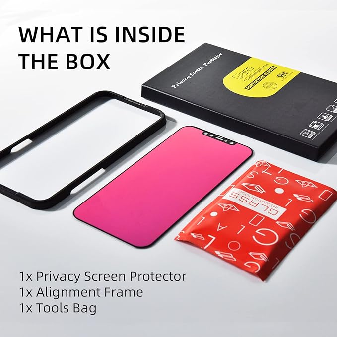 EGKimBa Privacy Screen Protector compatible with iPhone 11 Pro Max/iPhone XS Max, 6.5 inch Gradient Colorful Electroplated Anti-Spy Anti-Blue Light Easy Installation Tempered Glass