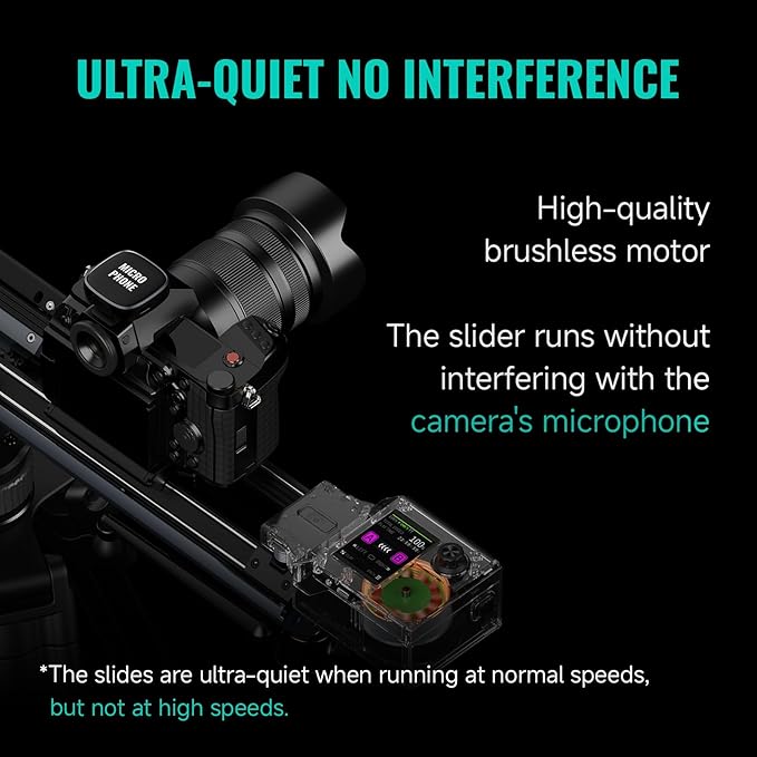 Zeapon Micro4 E1000&PONS PT Heads Double Distance Motorized Camera Slider, High-Speed Low Noise Motor 10-26Lbs Payload, 42''/107cm, LCD Screen, App Control, Smooth Damping Design
