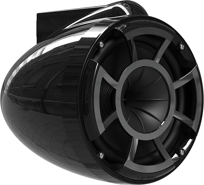 wet sounds Rev 8 Black V2 Revolution Series 8" Black Tower Speakers w/Fixed Clamp Mini