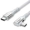 Fasgear 100W USB C to Type C 90 Degree Cable 6ft, USB 3.1 Gen 2 10Gbps Data Sync 5A Power Delivery with E-Marker Compatible for MacBook,Link,VR Headset,PD Docking Station,SSD,4K Displays,Grey