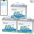 Redodo 12V 100Ah Smart Mini Bluetooth LiFePO4 Battery, Smallest Lithium Battery，Max 1280Wh, 10-Year Lifespan with Up to 15000 Deep Cycles, Upgraded 100A BMS for RV, Marine, Solar, Camping - 3 Pack