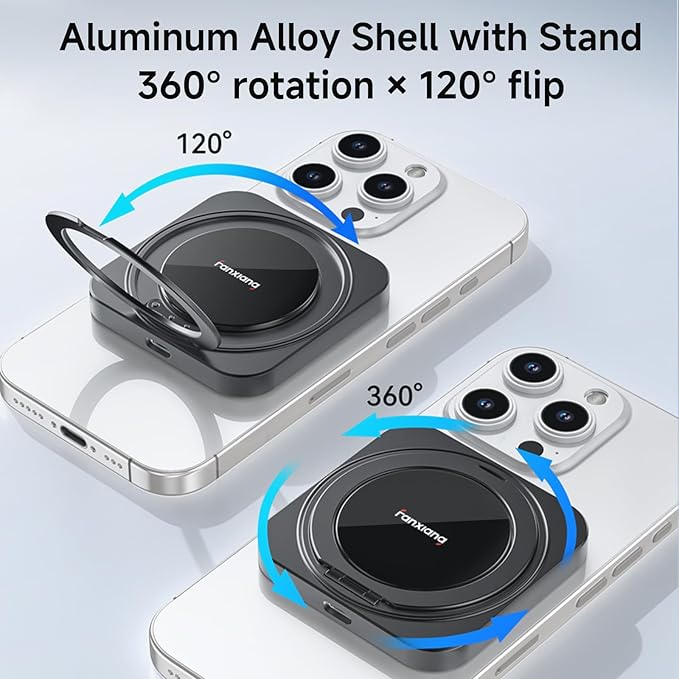 fanxiang 500GB Magnetic Portable SSD with 360° Rotating Stand, Up to 2000MB/s, USB-C 3.2 Gen 2x2 External Solid State Drive,Compatible with iPhone 15/16, Android,Mac, PC, and Tablets