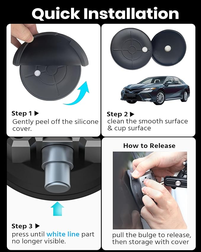 4.5" Suction Cup Camera Mount Universal Car Mount for Osmo 360 Camera, Phones, for Go-pro, for Insta360 Action Cams with 3.84" Magic Arm