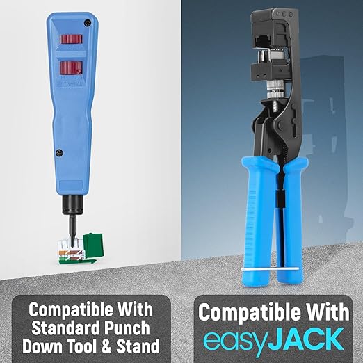 Everest 90° Angled RJ45 Cat6 Keystone Jacks 100-Pack in Green - Slim Profile Female RJ45 Connectors - Cat 6 Keystone Jack - Compatible with 90° Angled Speed Termination Tool - easyJACK (B094WB91H3)
