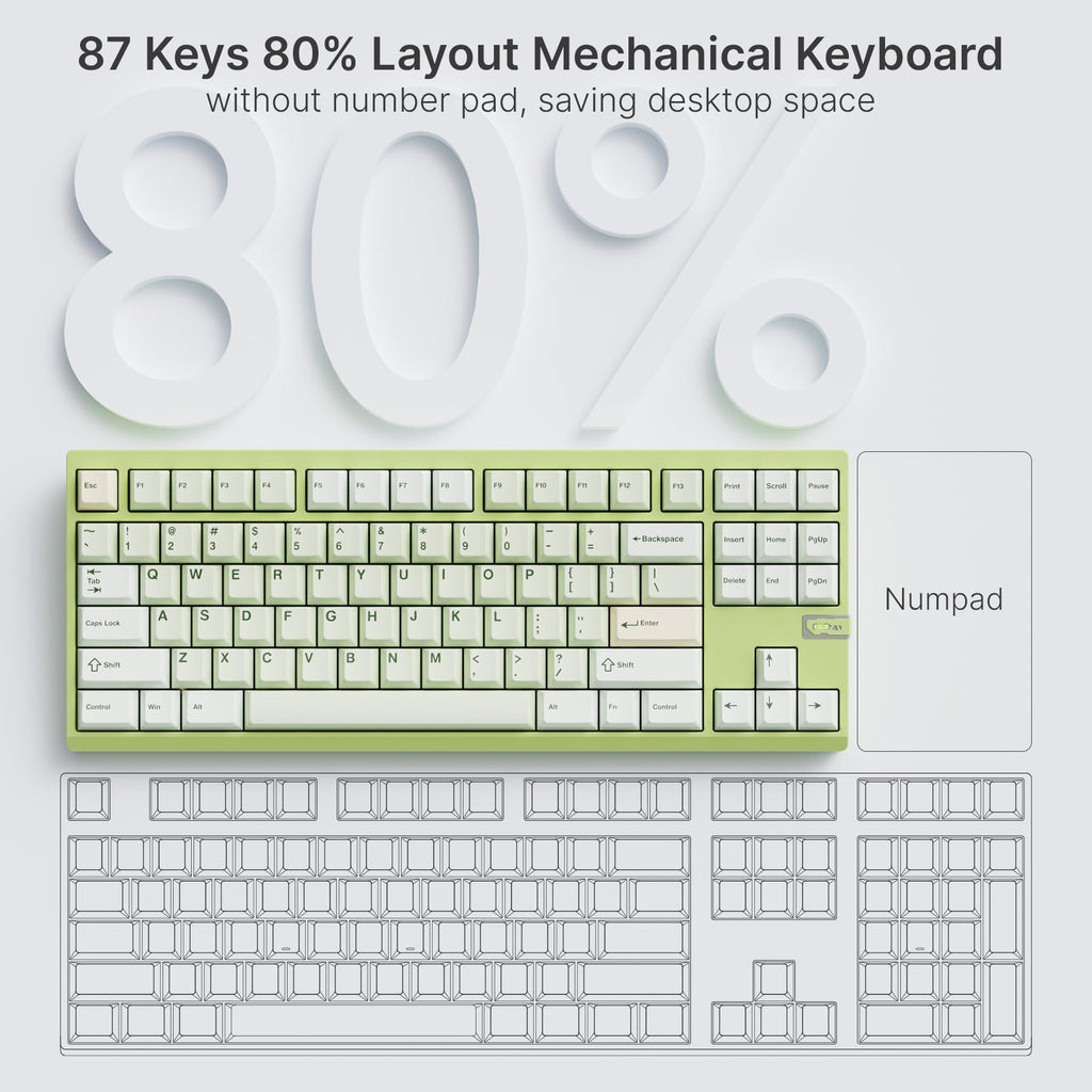 OOCTPK Chilkey ND TKL Aluminum Mechanical Keyboard, 87 Keys Tenkeyless Wireless Gaming Keyboard, Tri-Mode BT5.3/2.4GHz/USB-C PBT Keycaps Hot Swappable Custom Key Board for Windows Laptop Office PC