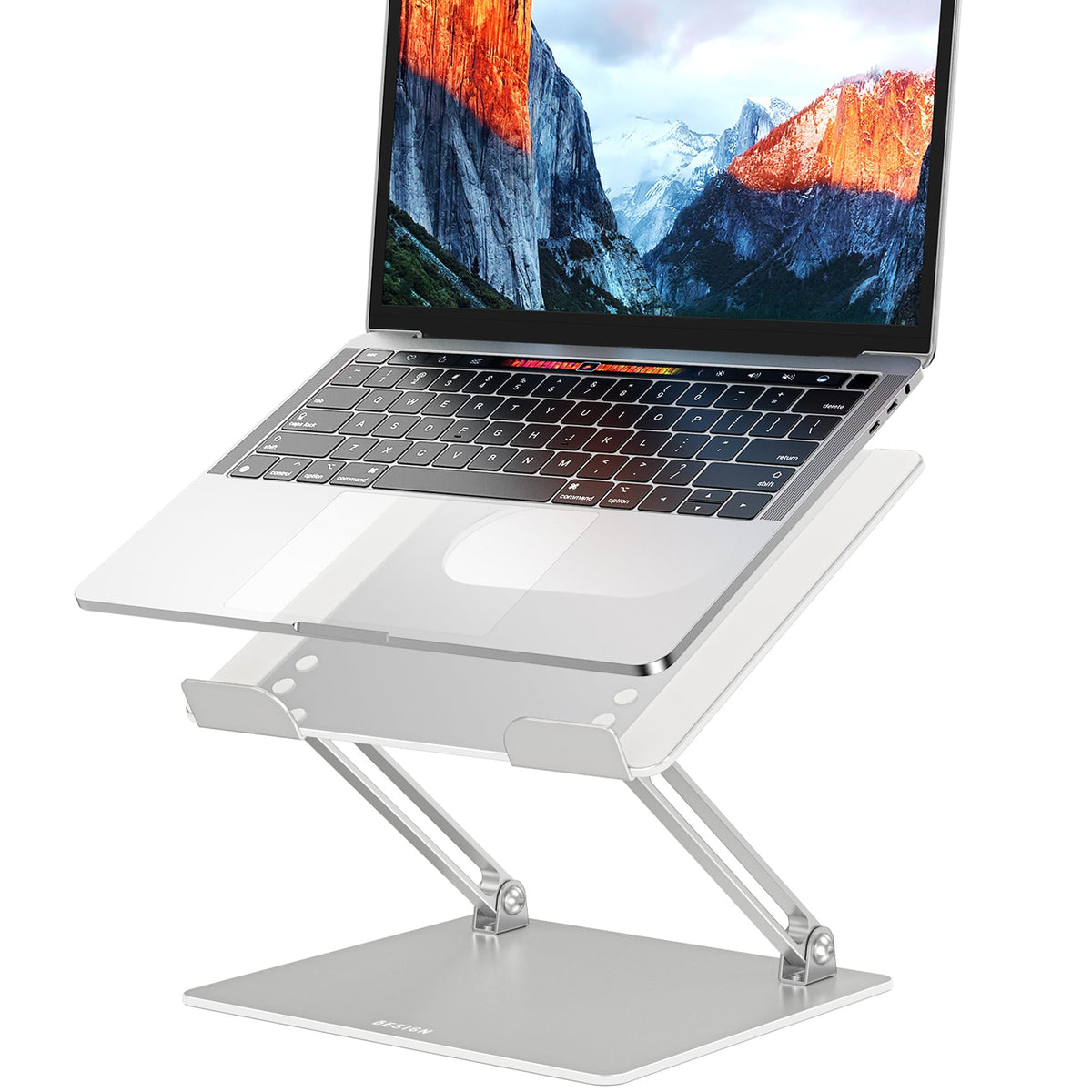 BESIGN LS10 Laptop Stand for Desk, Ergonomic Adjustable Notebook Tablet Stand, Foldable Laptop Riser, Portable Desktop Book Stands, Computer Holder Compatible with 10-14" Laptops, Black