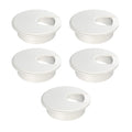 MAHDPRO Desk Grommet White 2 Inch (50 mm) Pack of 5-ABS Plastic Desk Cord Hole Cover to Arrange Cables & Wires Through Computer Table/Countertops