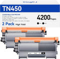 TN450 Black Toner Cartridge 2-Pack Replacement Compatible for Brother TN-450 450 Toner HL-2270DW HL-2280DW HL-2230 MFC-7360N MFC-7860DW DCP-7065DN Intellifax 2840 2940 MFC-7240 HL-2240D Printer Ink