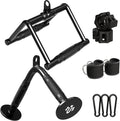 Mikolo Cable Attachments for Gym, Heavy-Duty Cable Machine Attachment Set with LAT Pulldown, V Bar, Double D Handle, Ankle Straps, and Barbell Clamps for Home Gym