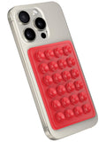 StickyGrippy Suction Phone Case Mount, Sillicon Adhesive Phone Accessory for iPhone and Android, Hands-Free Fidget Toy Mirror Shower Phone Holder, Tiktok Videos and Selfies (Red)