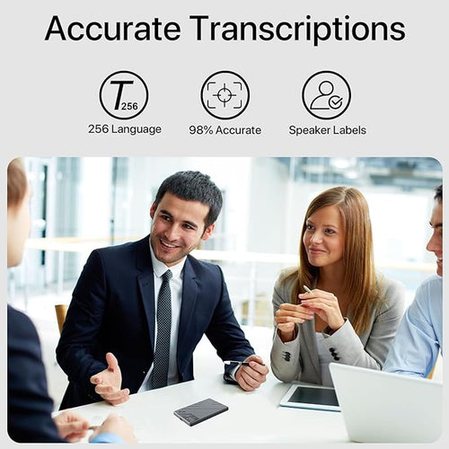 AI Voice Recorder, ChatGPT Transcribe & Summarize, 112 Languages Digital Voice Recorder, Noise Reduction Portable Dictaphone, 64GB HD Recording Device for Meetings, Lectures, Calls, Interviews