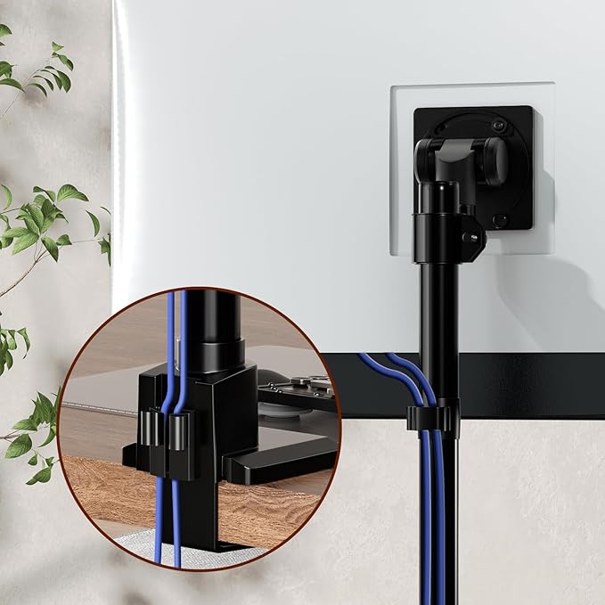Monitor-Arm Ultrawide Heavy Duty 24-57'' - Aluminum Single Monitor Mount Holds up to 59.4lbs, Adjustable Desk Mount Stand, VESA75/100/200mm, Black