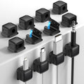 12 Pack Cord Organizer, Magnetic Cable Clips, Under Desk Management, Black