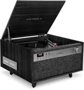 Victrola Century 6-in-1 Vinyl Record Player & Music Center – 3-Speed Turntable, CD & Cassette Player, VINYLSTREAM, Bluetooth & 3.5mm Aux, Record Player with Speakers, Mid Century Design (Black)