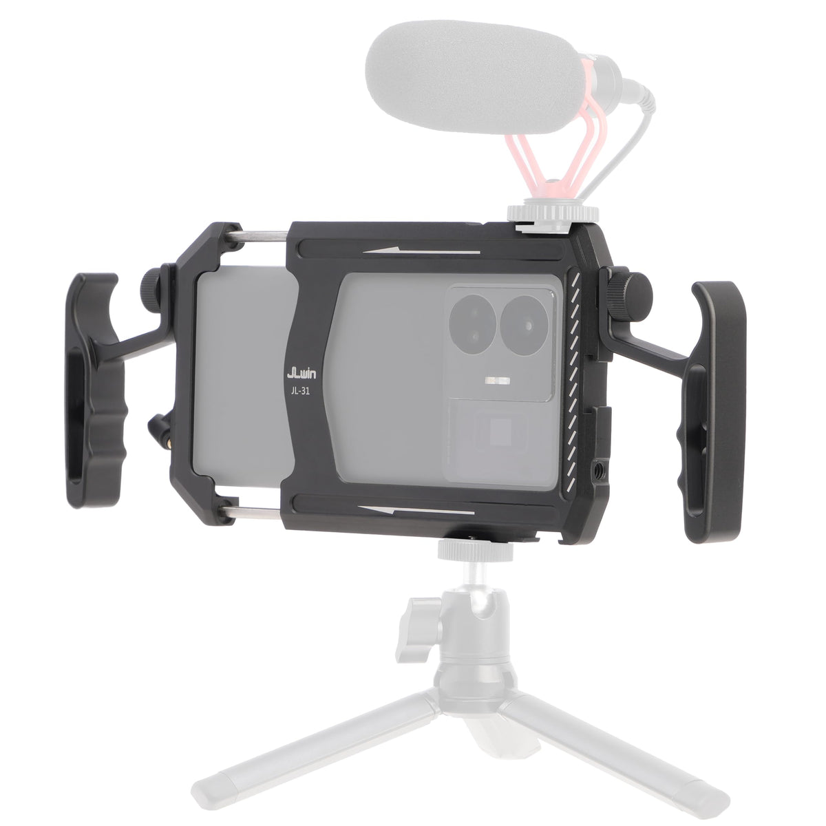 Foto4easy Universal Smartphone Video Rig,Aluminum Cell Phone Video Stabilizer with Dual Handle Grip Kit for iPhone for Samsung for Pixel and Other Android Phones,Cold Shoe