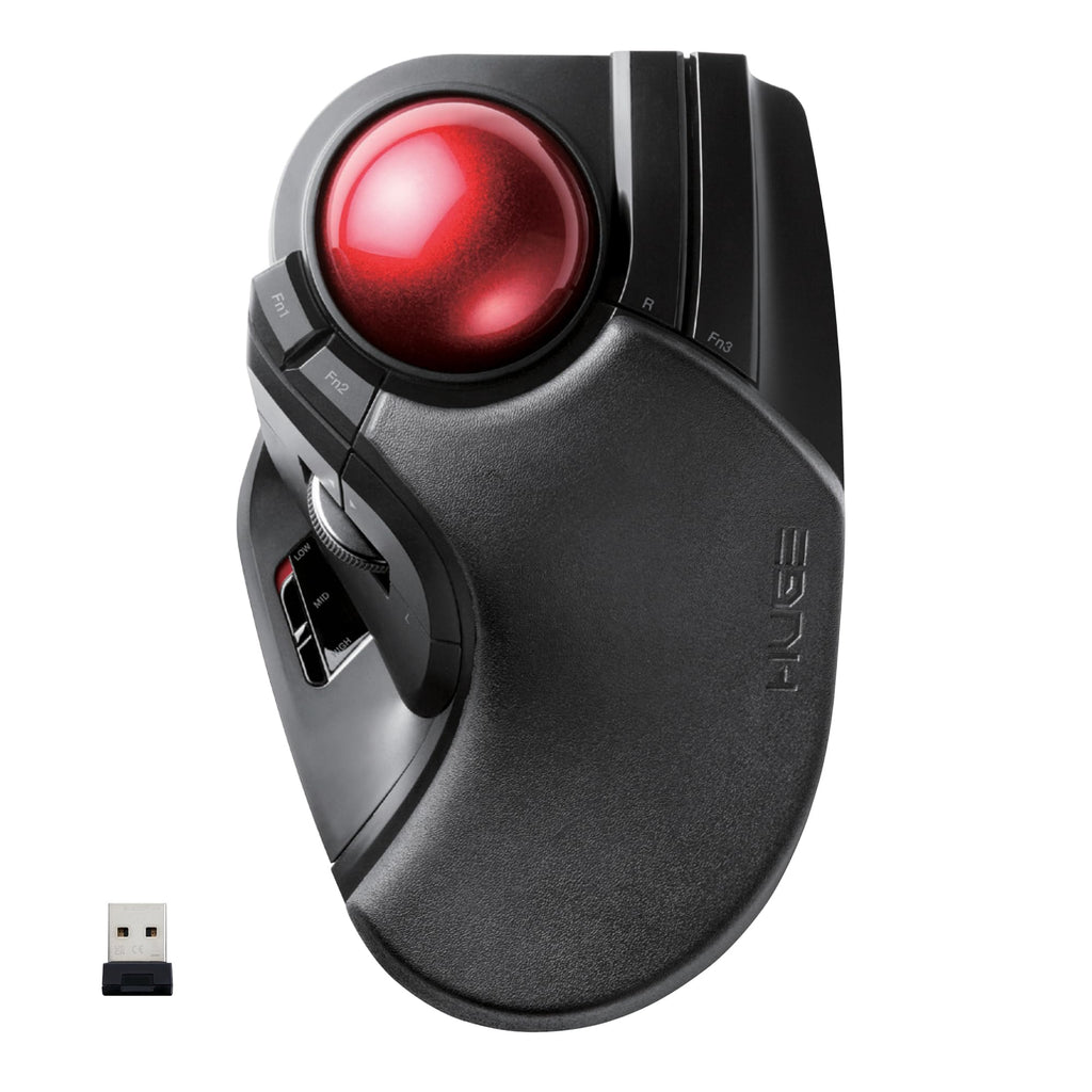 ELECOM Huge Trackball Mouse, 2.4GHz Wireless, Index Finger Control