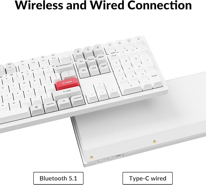 Keychron Q6 Pro Full-Size Bluetooth Custom Mechanical Keyboard for Mac Windows Linux, Full Aluminum QMK/VIA Programmable Knob KSA Double-Shot PBT Keycap Hot-Swappable Keychron K Pro Brown Switch-White