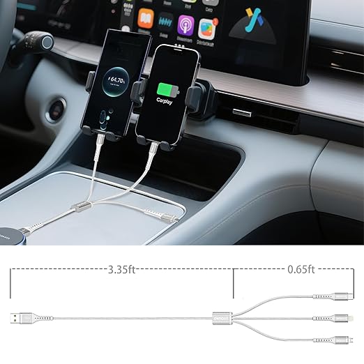 Multi Charging Cable 2Pack 4FT, 3 in 1 Charger Cable Braided Universal Phone Charging Cord with Lightning/Type C/Micro USB Ends, Multiple USB Cable for iPhone 16 15/Samsung/Google Cell Phones and More