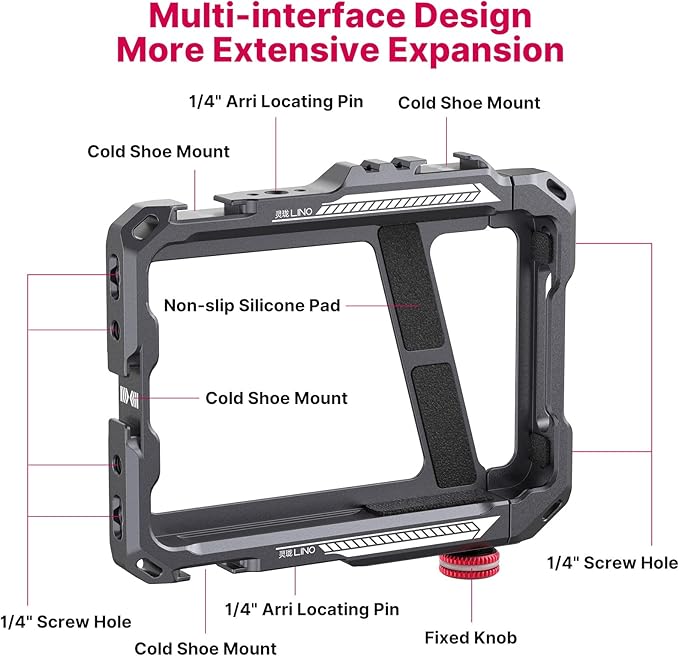 ULANZI Smartphone Video Rig with Handle, LINO Filmmaking Case Aluminum Alloy Phone Video Stabilizer Grip Tripod Mount for Video Maker Videographer with Cold Shoe for iPhone 16 15 Mini Pro Max 8 Plus