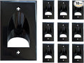 BestMounts - 10 Pack Inner Nose Behind Wall Cable Management TV Cord Hider for Wall Mounted TV - Single Gang Low Voltage Recessed Wall Plates Cable Pass Through for Wires, HDTV, HDMI (Black)