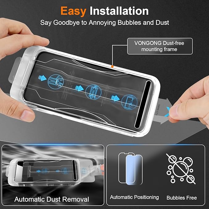 2 Pack Screen Protector for iPhone 16 Plus,Durable and Drop-Proof with 9H Hardness,Bubble-and-Dust-Free 16 Plus HD High-Aluminum Tempered Glass,Easy Installation Exclusively