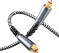 BlueRigger Digital Optical Audio Cable (15FT, Toslink Cable for Soundbar, Braided Fiber Optic, S/PDIF, Metal Shell) - Compatible with HomeTheatre, TV, Game Console (PS4, Xbox), DVR