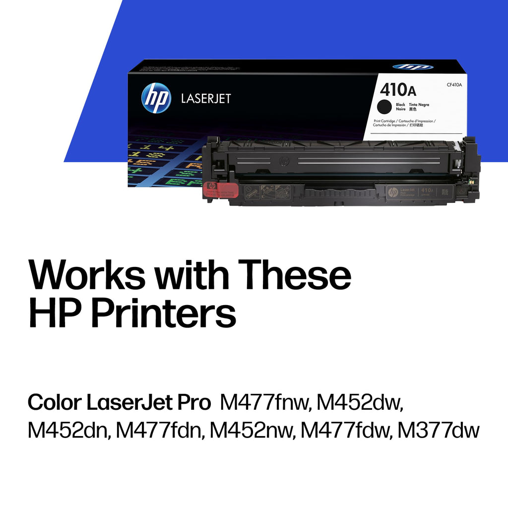 HP 410A Black Toner Cartridge | Works with Color LaserJet Pro M452 Series, MFP M377, M477 Series | CF410A