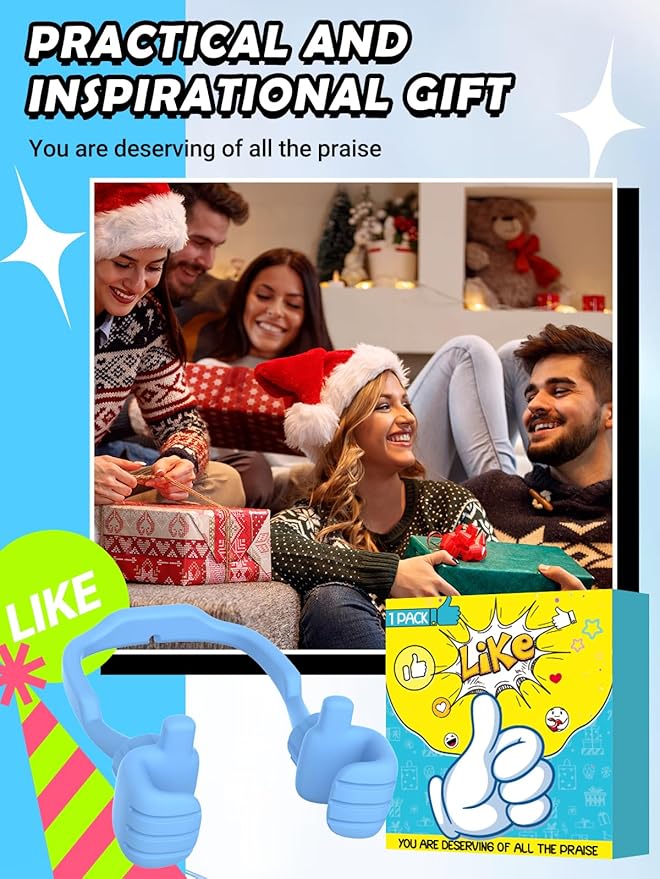 Cell Phone Stand Thumbs Up Lazy Phone Holder for Desk: Back to School Supplies Gifts for Teen Boys Kids Girls Men Women 2025 Birthday Funny Gadgets Who Have Everything Christmas Stocking Stuffers Cute