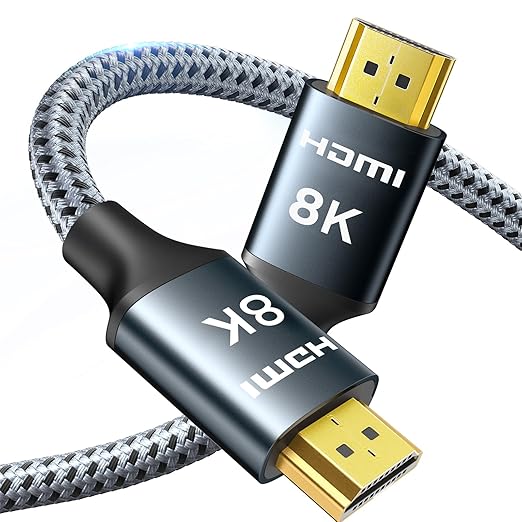 ARISKEEN 8K HDMI Cable 9 FT, 48Gbps High Speed HDMI 2.1 Cable, 8K 60Hz, 4K 120Hz 144Hz Braided HDMI Cord - 9 Feet