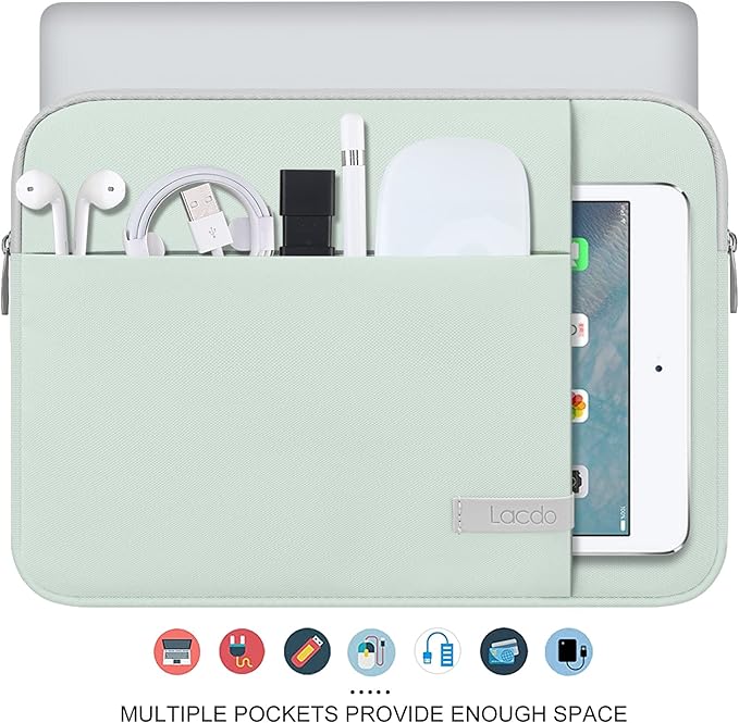 Lacdo Laptop Sleeve Case for 14 inch New MacBook Pro M4/M3/M2/M1 Chips Pro Max A3112 A3401 A3185 A2918 A2992 A2779 2024-2021, 13.8" 13.5" Microsoft Surface Laptop 7th 6 5 4 3 Computer Bag, Green